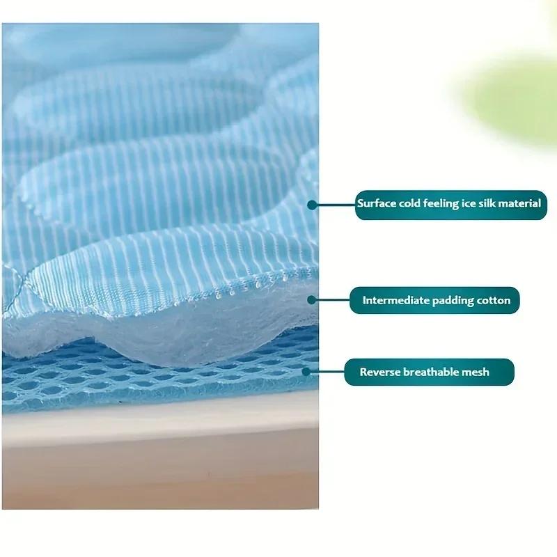 Summer Pet Ice Pad Cool Sleeping Mat Breathable Ice Silk Washable Pet Bed Durable Dog Cat Cushion Pet Supplies for Home Outdoor