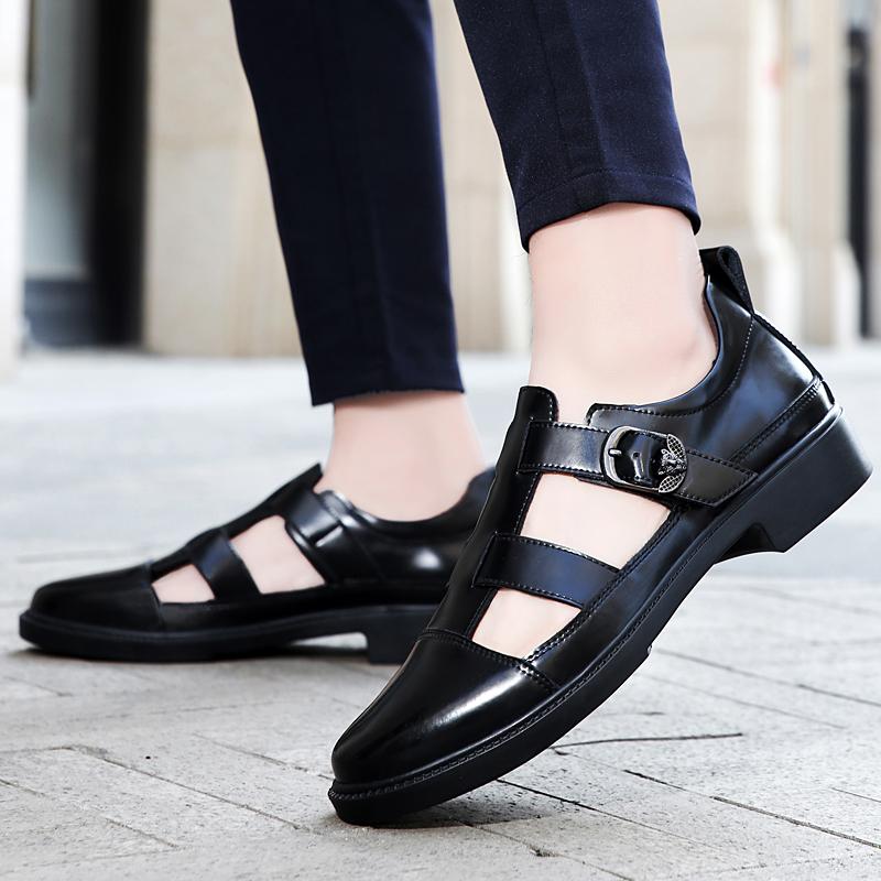 Fashion Non-slip Sports Shoes Lightweight Business Sandals Men Outdoor Casual Flats Summer Fashion Sandals Genuine Leather Beach Shoes