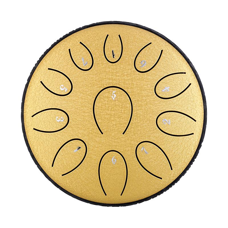 Hluru Steel Tongue Drum 6 Inch 11 Notes Glucophone Drums D5 Ethereal Drum For Beginner Handpan Musical Instruments
