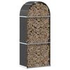 Cesto de Troncos de Madeira Antracite 80x45x190 cm Aço Galvanizado