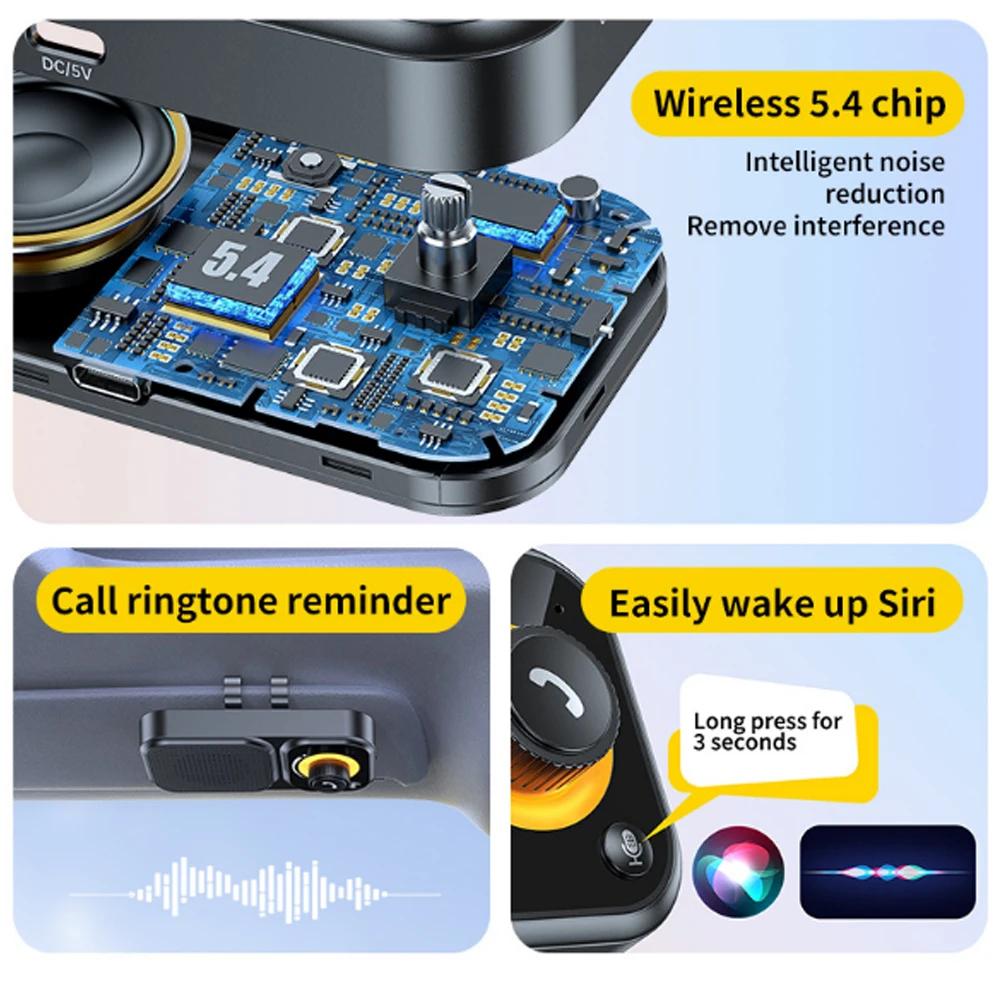Kebidumei Bluetooth 5.4 Sun Visor Loudspeaker Wireless Handsfree Car Kit 3W Speaker Stereo Mp3 Player Support Siri Long Standby