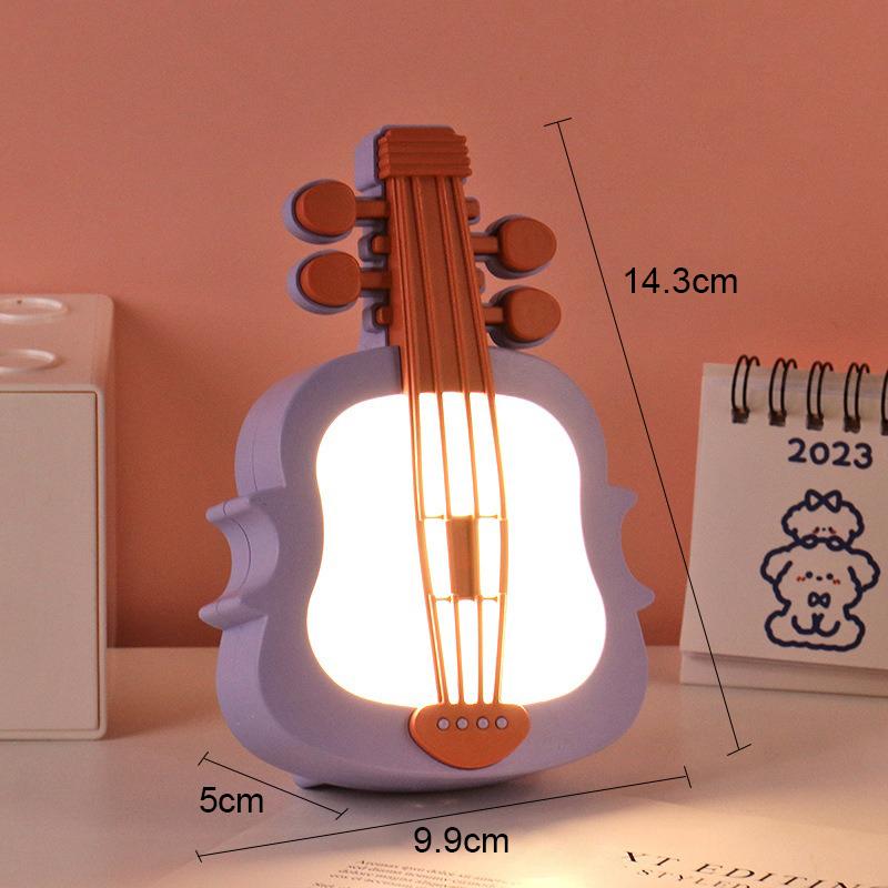 LED Night Light Violin Lamp USB Charging Lamp Night Feeding Lights RGB Color Night Lighting For Bedroom Bedside Table Lighting