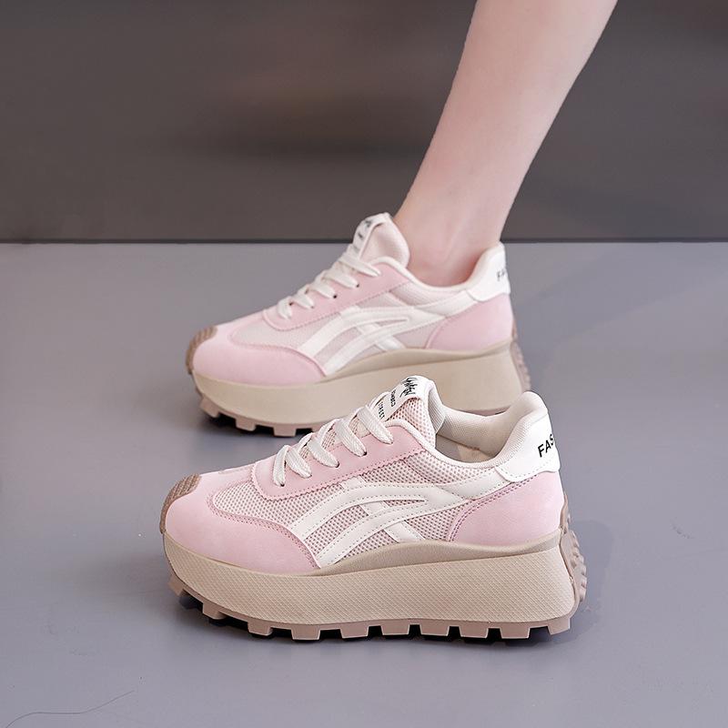 Spring versatile height-increasing dad shoes female niche students platform casual shoes mesh breathable fashion Forrest Gump shoes