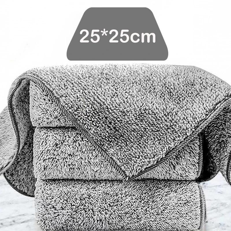 Gray Bamboo Charcoal Anti-Grease Kitchen Towel Thickened Super Absorbent Microfiber Cleaning Towel Car Cleaning Tools