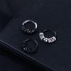 Round Stainless Steel Cross Ear Jewelry Men Hoop Earrings Korean Dangle Earrings Stud Earrings