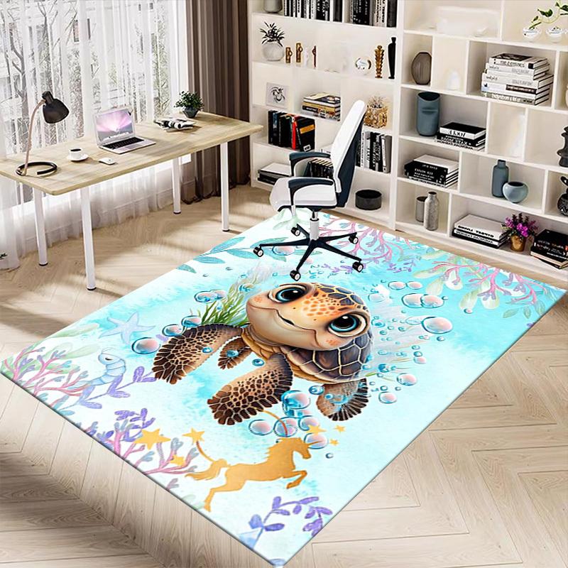1PC turtle ocean Non-Slip Floor carpet, Office, family, bedroom, Studio - Large Area Rug, Vibrant Colors-C0485