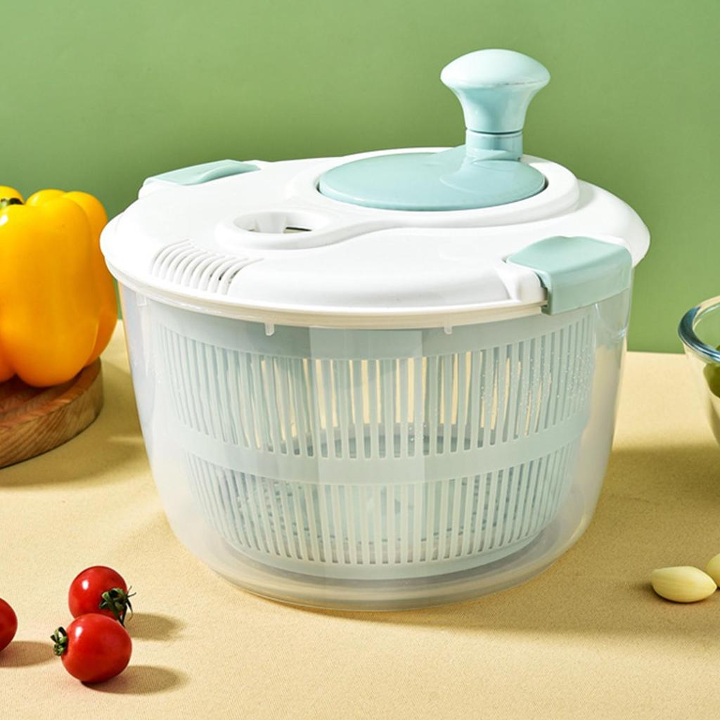 Multifunctional Vegetable Salad Dryer Kitchen Accessory 5L Push Spinner Type Fruit Drain Basket Vegetable Washer