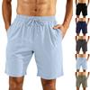 Men's Elastic Waist Drawstring Shorts Lightweight Breathable Casual Outdoor Running Gym Shorts with Pockets