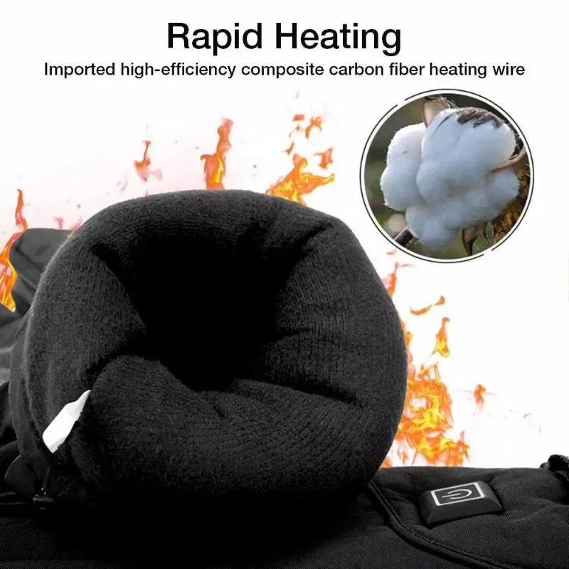 Electric Heated Gloves Winter Waterproof Skiing Heating Gloves Touch Screen Motorbike Racing Riding Gloves Cold Weather Gear
