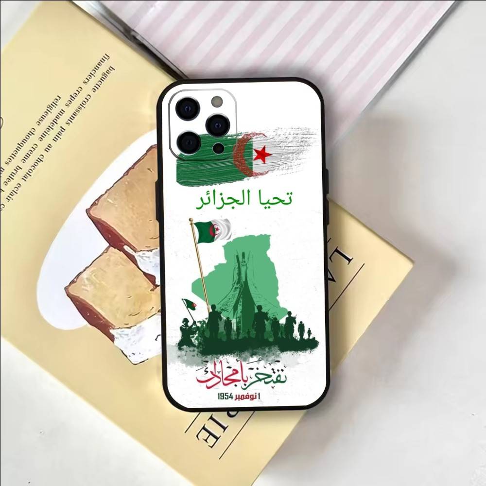 Flag of Algeria Phone Case For iPhone 17, 16,15,14,13,12,11 Plus,Pro Max, Others Soft Black Cover