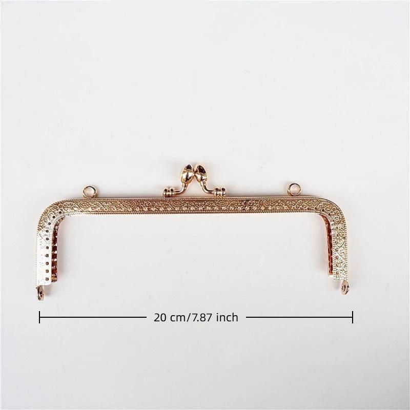 1 Stück 8,5-20 cm Metall Gold Geprägter Taschengriff Geldbörsenrahmen Kussverschluss für Damen-Handtasche Geldbörse DIY Handgefertigte Taschen Zubehör