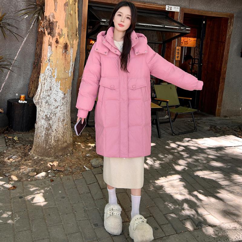 Autumn and Winter New Down Cotton Jacket Women's Mid-length 2025 New Winter Loose Slimming Fashion Hooded Thickened Korean