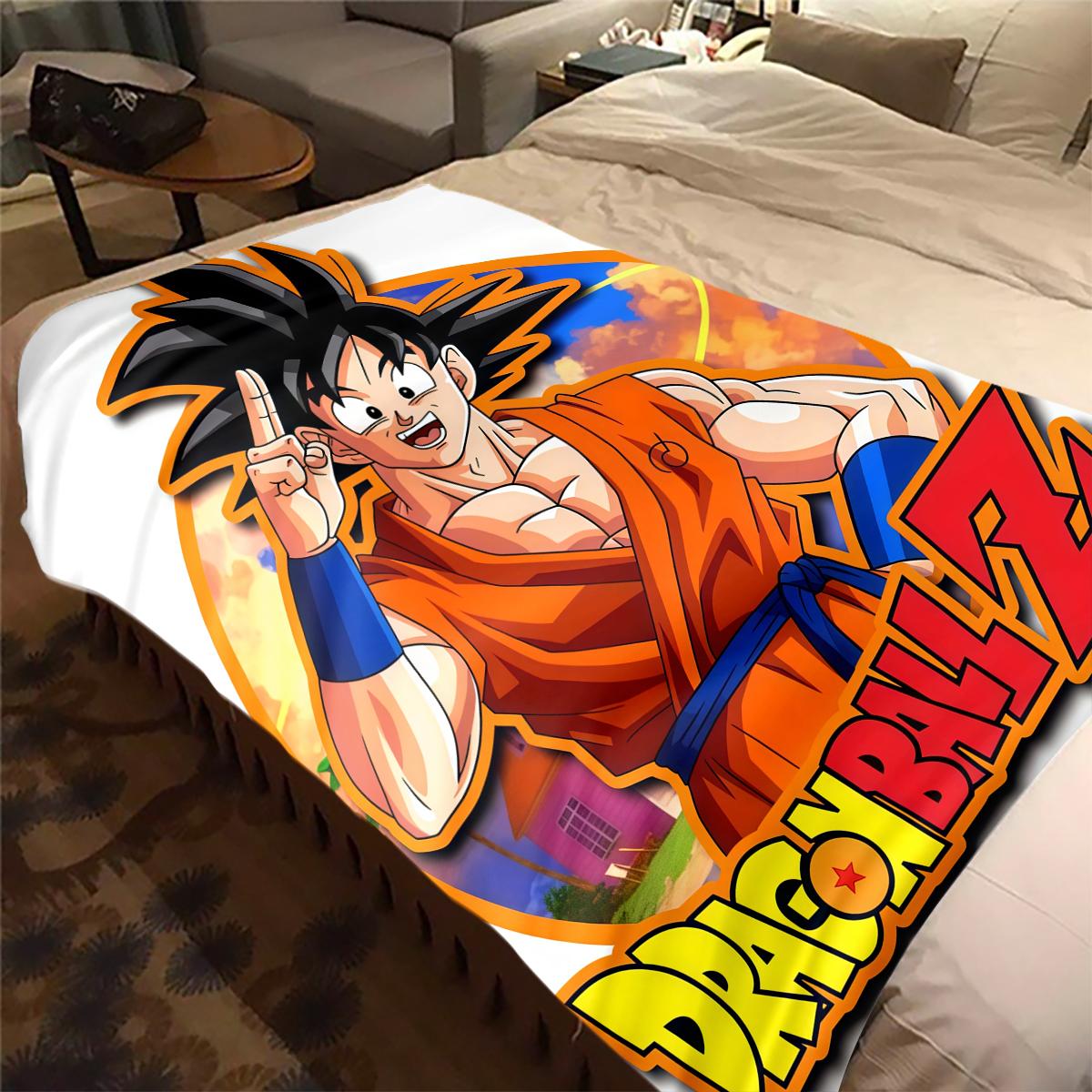 

1PC Son Goku Print Flannel Blanket, High quality All Seasons, Home Decor, Warmth and Comfort, Perfect for Christmas Gifts 80cm x 120cm