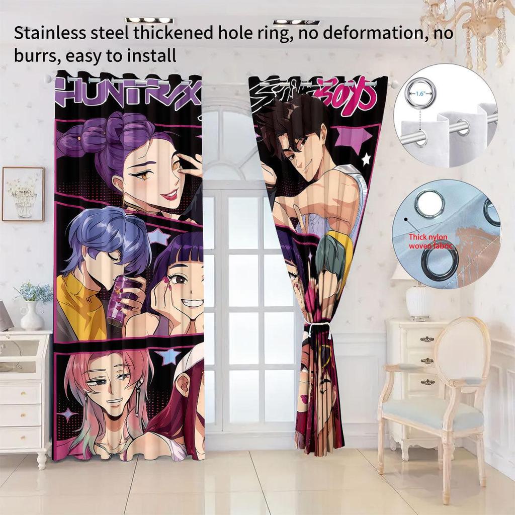 Dämonenjäger 3D Digitaldruck Verdunkelungsvorhänge - Benutzerdefiniertes Foto, Dick, Hochpräziser Sonnenschutz, Sonnenschutz, Grenzüberschreitend