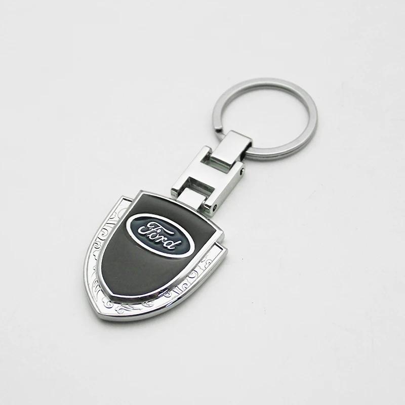 AAAML1 3D Metal/Leather Car Keychain Key Chain Ring Key Holder For Ford Focus 2 3 MK2 MK3 Fiesta Ranger Mondeo Ecosport Kuga Accessorie