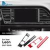 Real Soft Carbon Fiber Sticker For Seat Leon 2017 2018 2019 LHD RHD Car Side of Central Control Frame Trim Interior Accessories