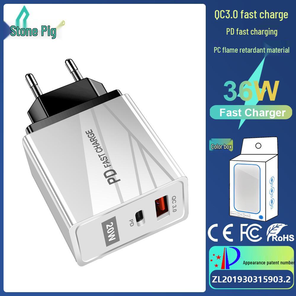 QC3.0+PD Fast Charging Travel Charger with 5V/9V/12V USB Ports - EU & US Standards
