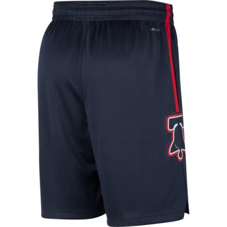 Nike X NBA City Edition Philadelphia 76ers Comfortable Skin-Friendly Logo Basketball Shorts Men Shorts Blue DX8715-419