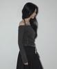GROWHIDE Tuety Belt Strap Off Long Sleeve T-Shirt_Charcoal