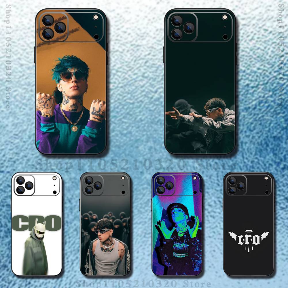 C-Cro Rapper Phone Case For iPhone 17,16,15,14,13,12,Pro,Max,Plus,E,SE4,Air,Mini Black Soft Box