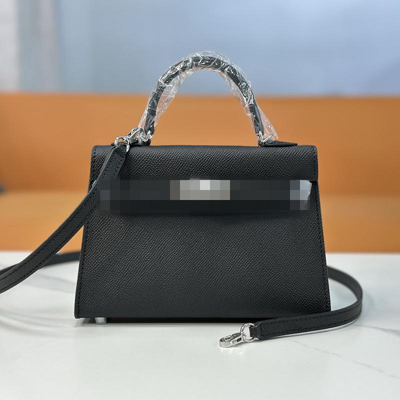 Second Generation Palm Print Cowhide Mini Small Keli Handbag 2025 New Bag Women's Commuter Versatile Shoulder Messenger Bag