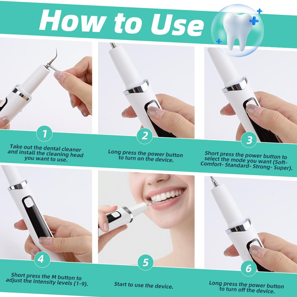 Electric Ultrasonic Dental Scaler 5 Modes Calculus Oral Tartar Remover Tooth Stain Cleaner Teeth Whitening Oral Care