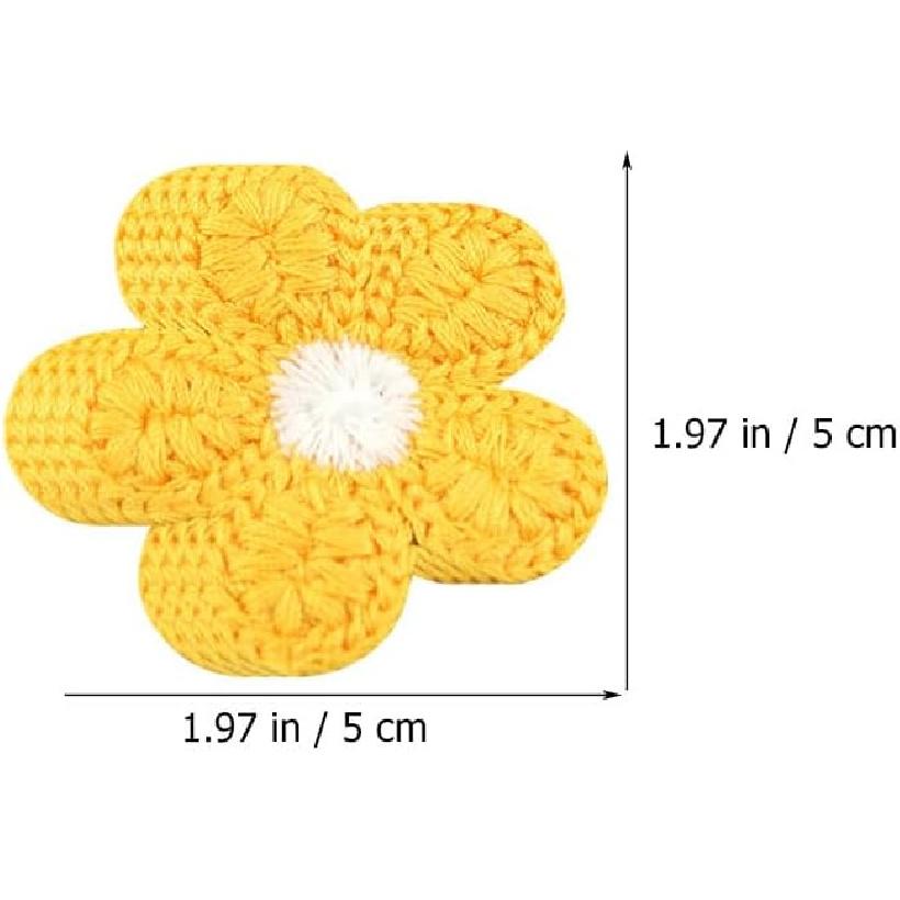 20Pcs Assorted Color Embroidered Flower Patches, 1.97" Polyester Appliques for Clothes, Hats, Bags, DIY Crafts, Sewing Decorations