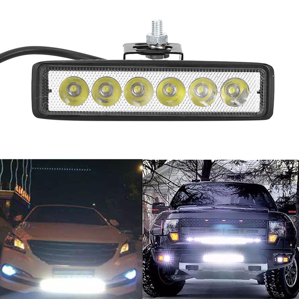 12V 18W 6 LEDs Bar Work Lamp Daytime Running Light Vehicle Modification IP67