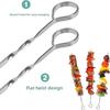 12 Stück BBQ-Spieße 40cm Edelstahl Flache Gabeln Wiederverwendbare Grill-Röststäbe Mit Tasche Für BBQ Outdoor-Gadgets Küchenutensil