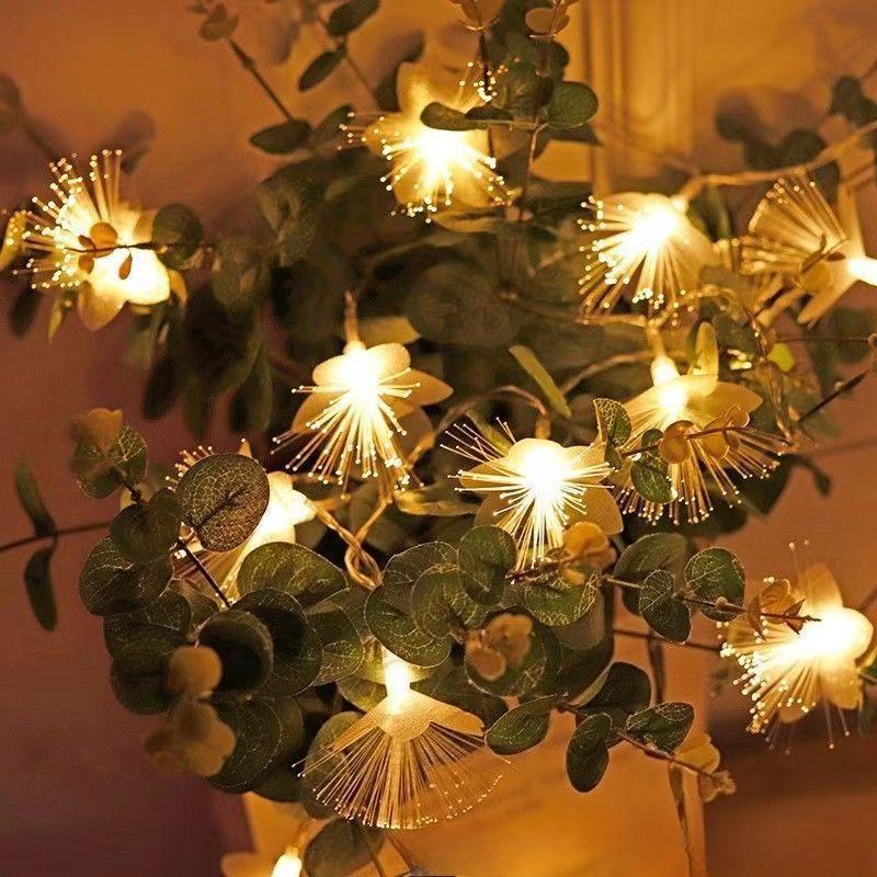 1000mah LED Fiber Optic Fairy Light Battery-operated Garland Christmas Decoration Party New Year's Decor Artificial Flowers