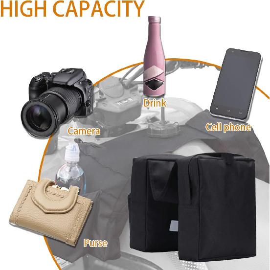 ATV Tank Top Bag, Motorcycle Saddlebags, Storage Saddle Bag For Snowmobile, UTV Waterproof Cargo Pocket, Universal Durable Front Accessories, Storage