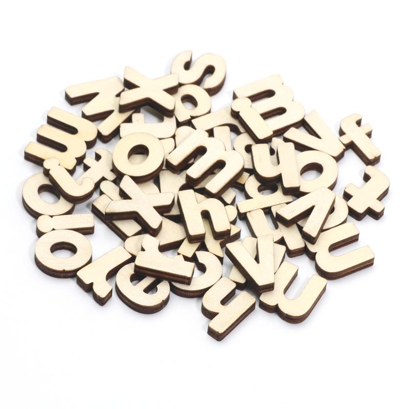 50pcs 15/20/25mm Mixed Letter Wood Crafts Blanks Wood Slices For Wedding Decoration Handmade Woodwork Diy Craft Supplies legno
