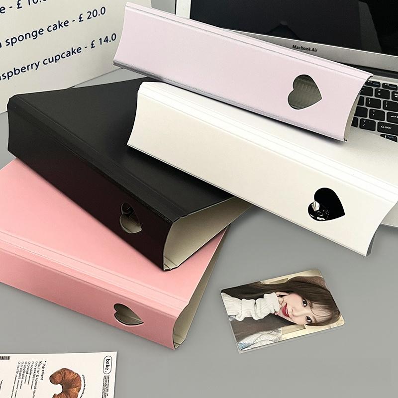 Kawaii 4 Grid Binder Kpop Po Card Collect Book Large Capacity Idol Po Album Pocards Holder Storage Book Stationery