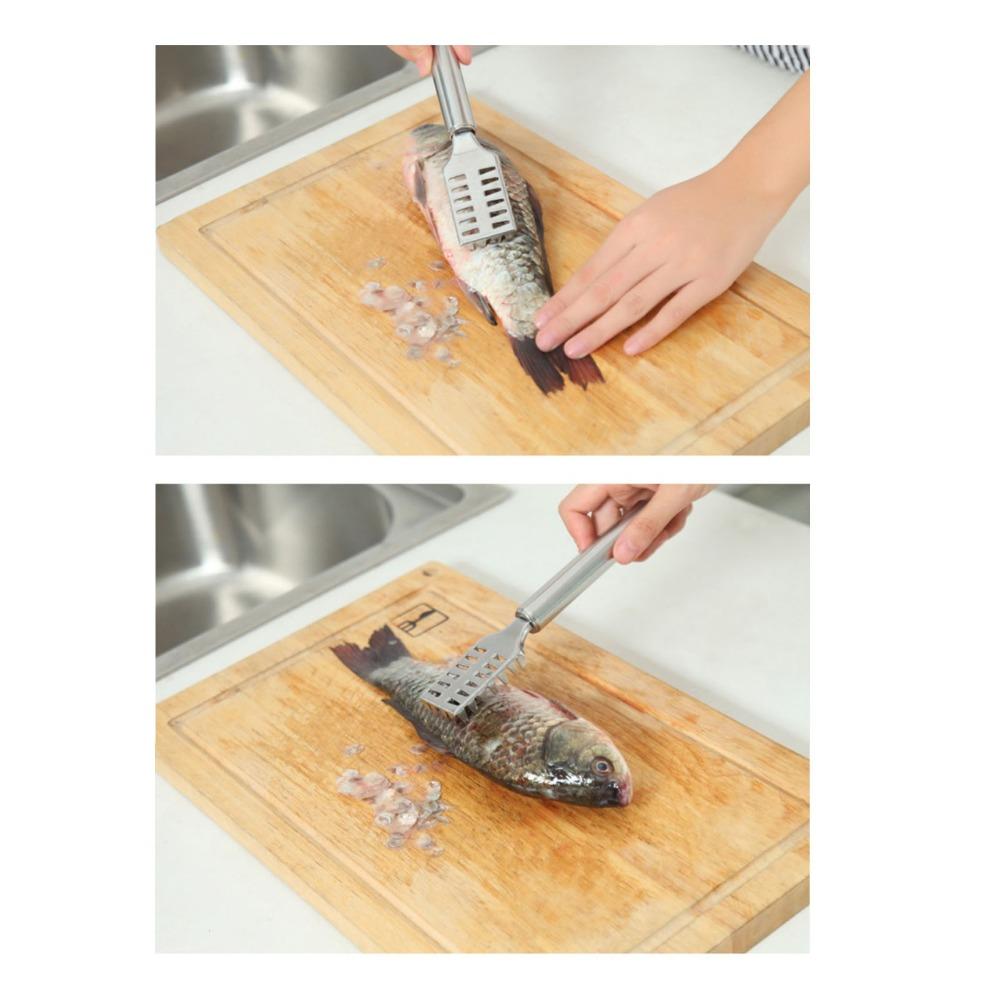 Stainless Steel Fish Descaler Tool Handheld Fish Skin Scraper Fish Scale Remover  Outdoor Fishing