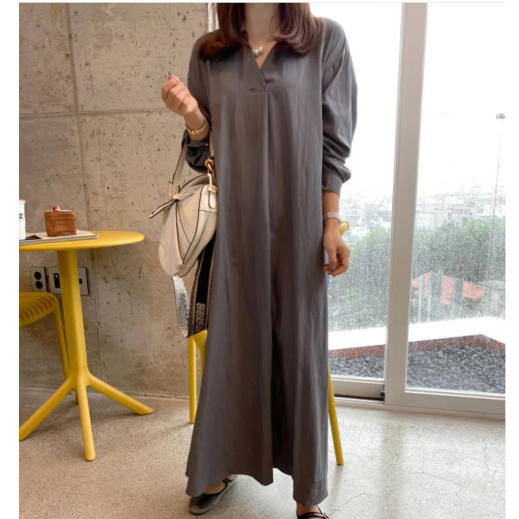 Cotton Linen Solid Muslim Dress Women Marocain Turkish Robe Femme Long Sleeve Maxi Dress Temperament Commuting  Abaya Vestidos