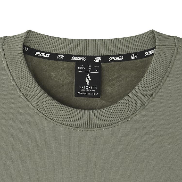 Skechers Comfortable Sports Warm Loose Round Neck Sweatshirt Unisex Sweatshirt Rock-Green L325U026-01DR