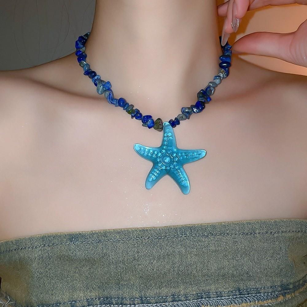 Y2K Accessories Starfish Clavicle Chain Pendant Beach Choker Fashion Starfish Necklace  Girls Gift