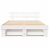 White Bed Frame with Headboard 140 x 200 cm Solid Pine Wood