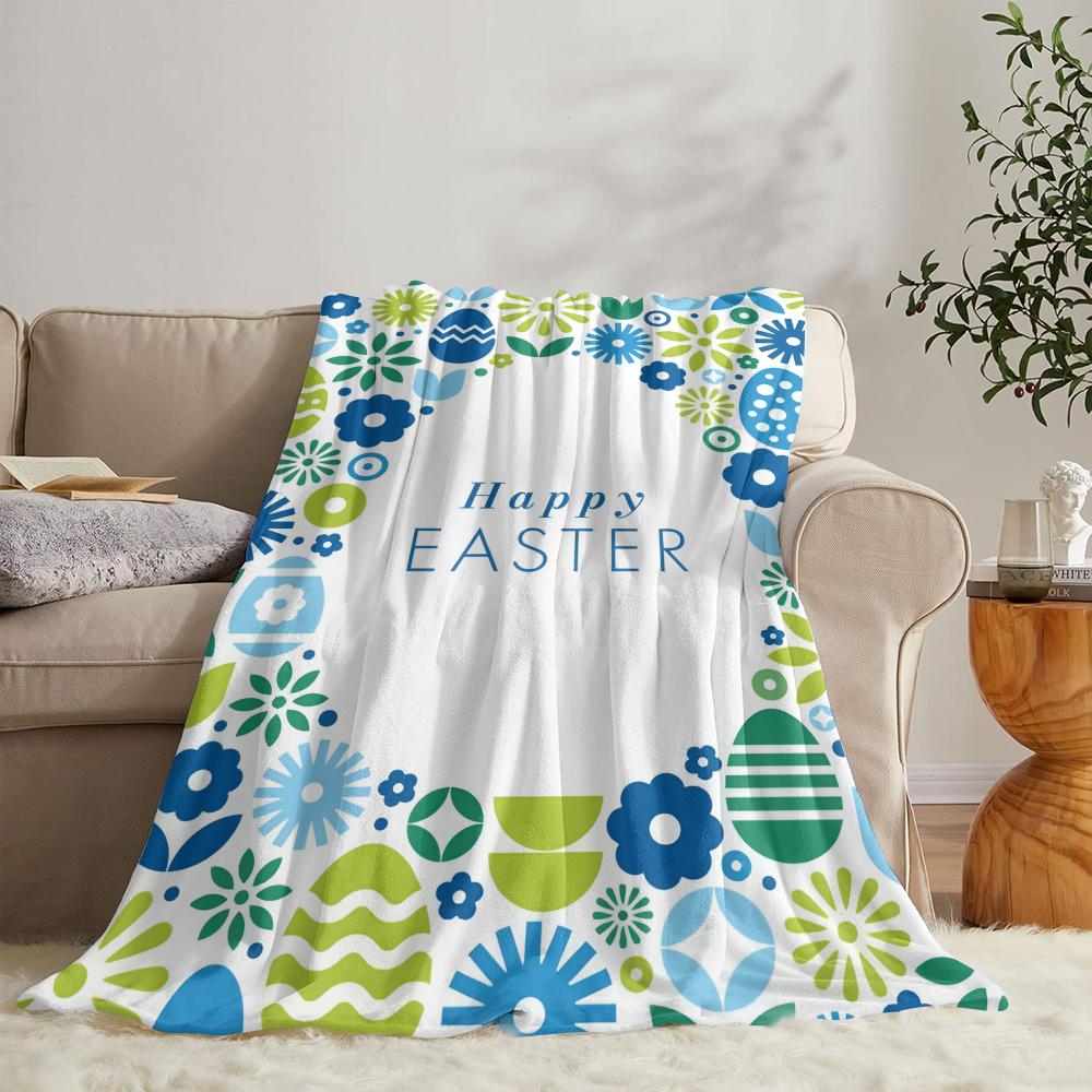 

GUOYU Blanket Happy Easter Throw Soft Flannel Throw Summer Blanket Lightweight Cozy Nap Blanket for Sofa Bed Travel 75x100cm (30x40inch)