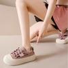 2025 Summer New Muffin Biscuits Soft-soled Women's Shoes Student Fashion Hollow Lace-up Round Head Casual Little White Shoes Women