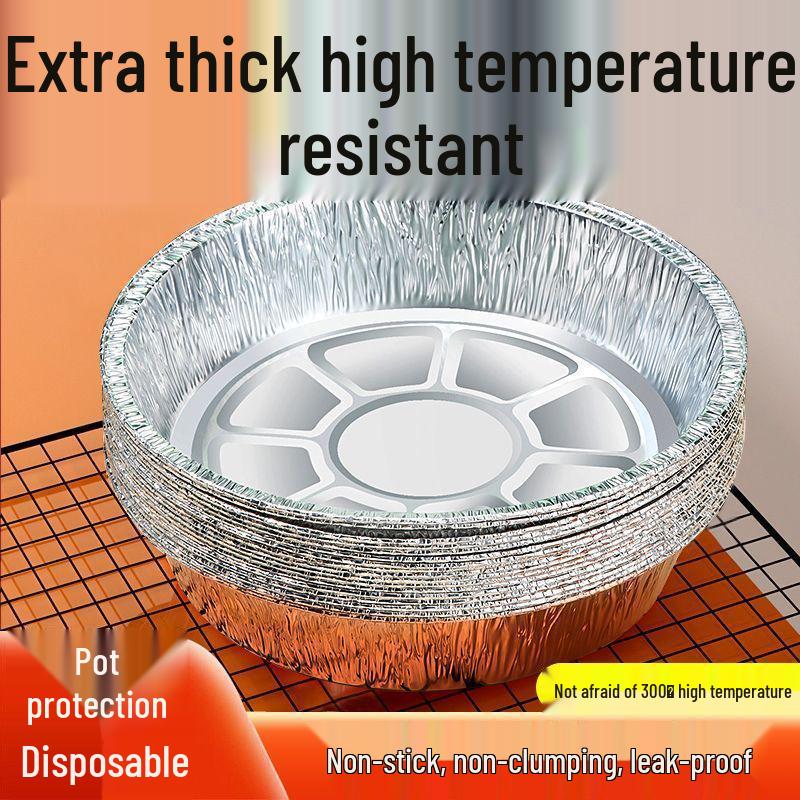 Thickened Tin Foil Pan Air Fryer: High-Temperature Resistant, Food-Grade Baking Pan, Oil Paper, Oven Safe, Die-Cast Design