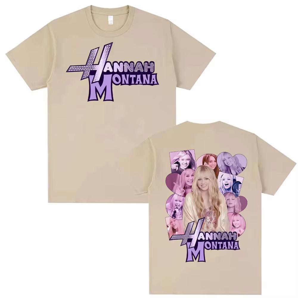 Summer Unisex Vintage Top Pop Star Hannah Montana Emotions Pink T Shirts Men Women Fashion Trend High Quality T-shirt