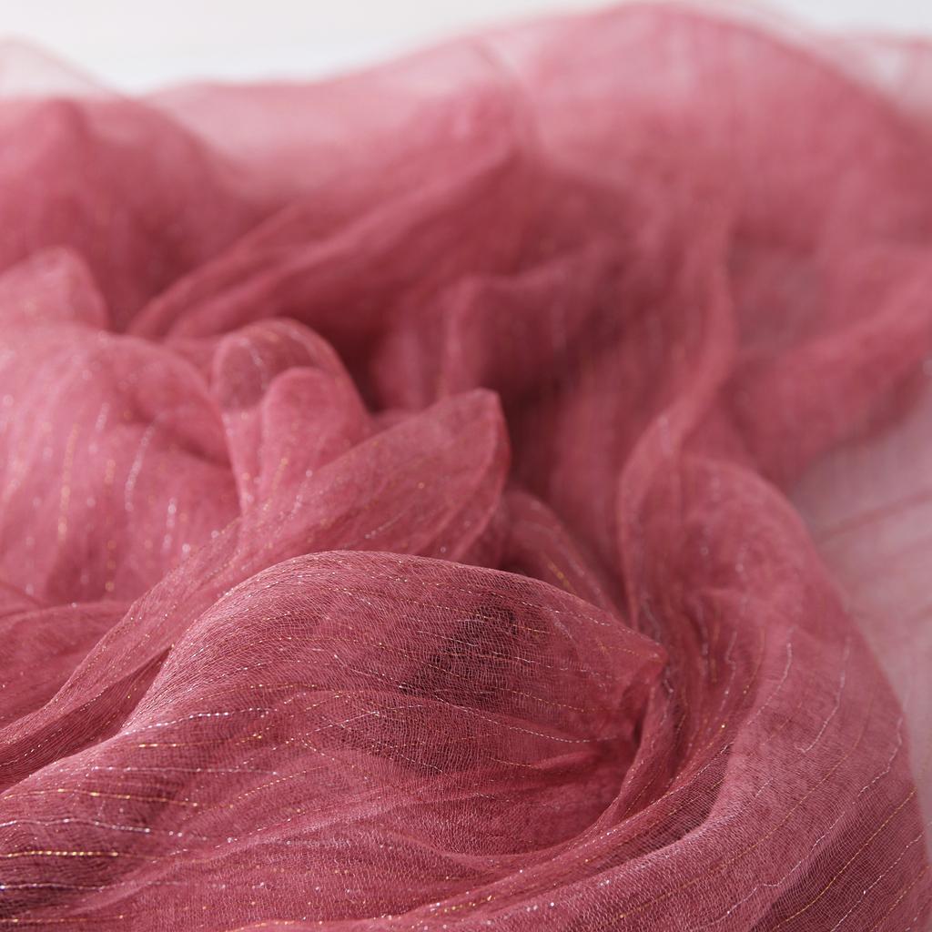 Shiny Gold Silk Double Layer Fluffy Tie-dye Scarf Silk Mulberry Linen Shawl Warm Fashion with Autumn and Winter Women