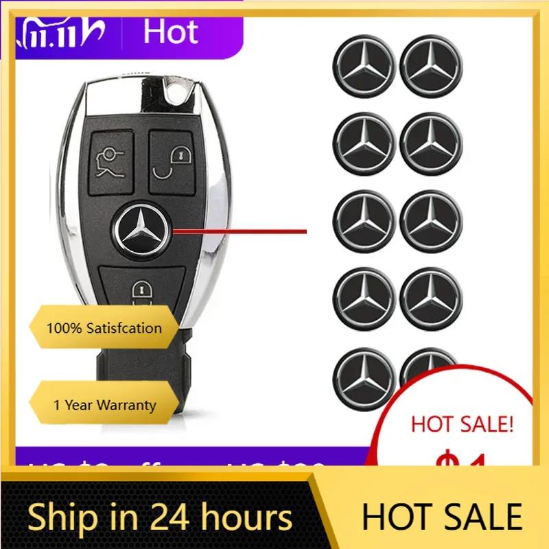 C200 E200 Dla Mercedes Benz 14mm Naklejki z Godłem Kluczyka Samochodowego Akcesoria Dla Mercedes Benz AMG E S C A B Klasa GLE GLS CLS GLC CLA G