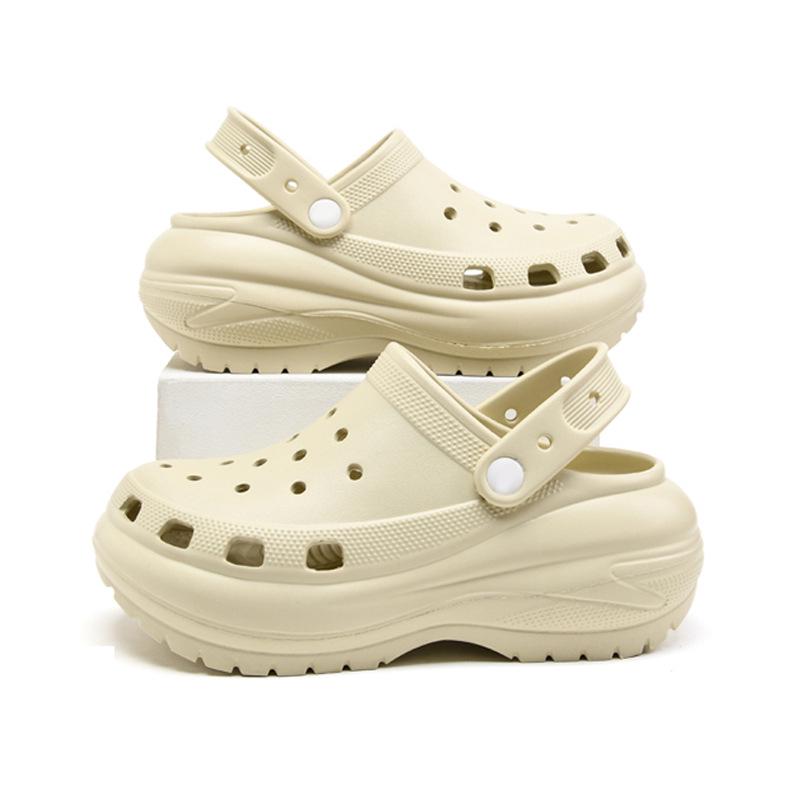 Klassiske utendørs hullsko for kvinner, høydeøkende, sklisikre, pustende strandsko