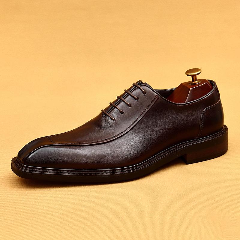 [Pre-Sale Non-Spot] Business Dress Leather Shoes Men'S Soft-Soled Professional Work Shoes Pointed British Retro Oxford Shoes