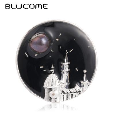 Zamek Starry Sky Broszka Retro Czarny Rhinestone Duża Broszka Stanik Kobiety Mężczyźni Rocznica