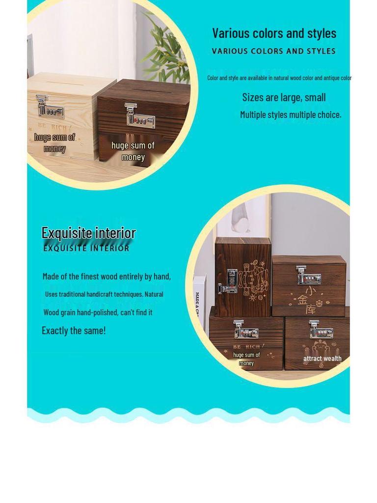 Retro Abschließbare Spardose mit Zahlenschloss - Kreatives Geschenk für Kinder