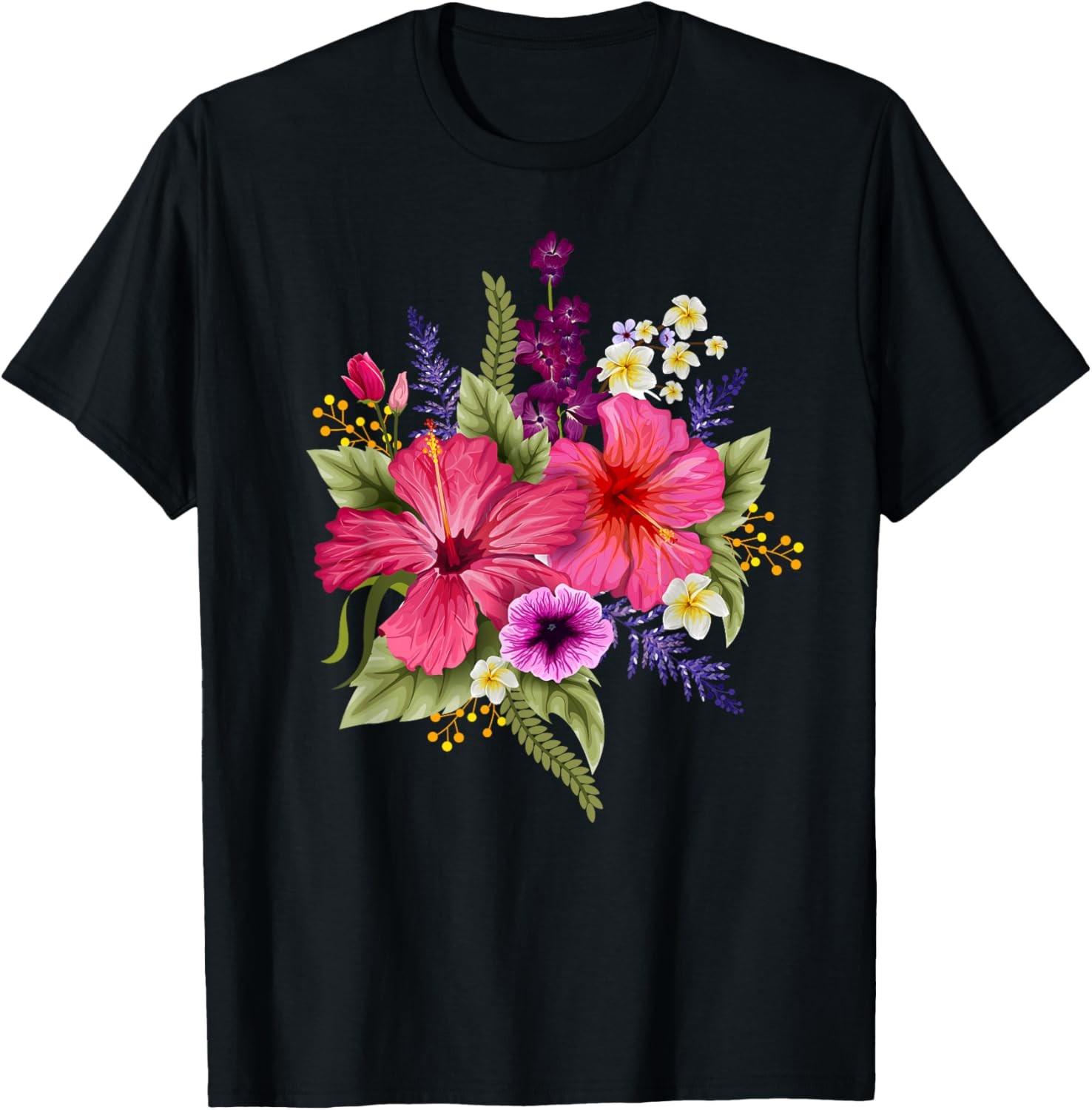 Flowers Heart Bouquet Novelty Graphic Tees & Cool Designs T-Shirt S разноцветный