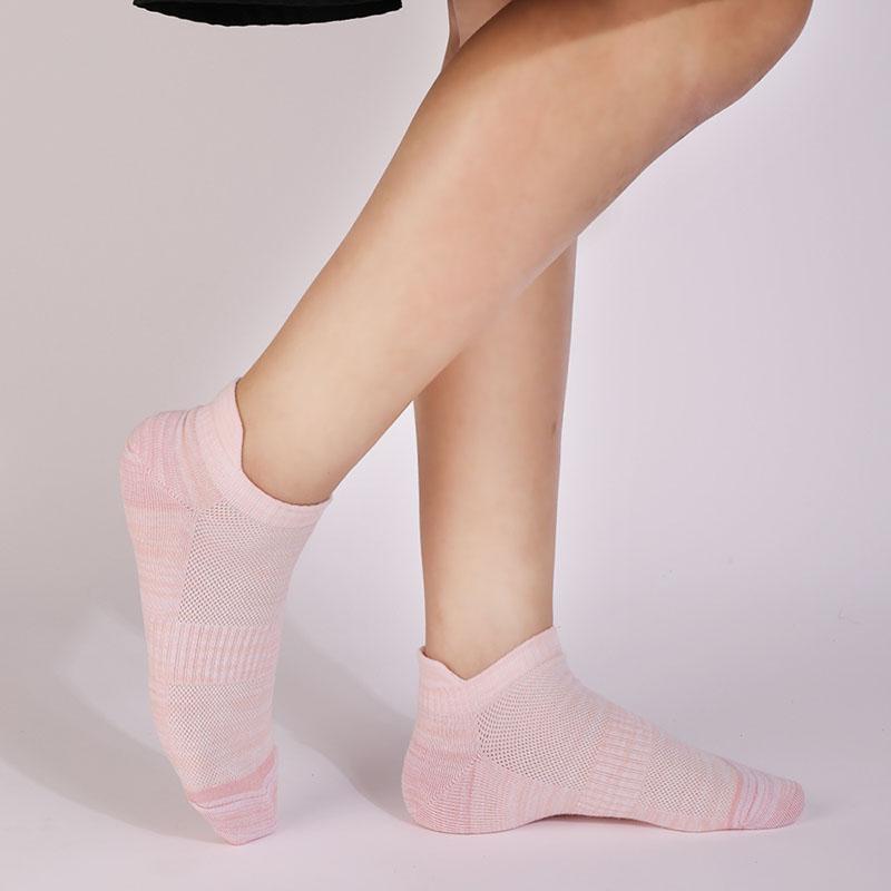 6 Pairs Women Cotton Running Ankle Socks Spring Summer Thin Breathable Invisible Tab Boat Low Cut Socks